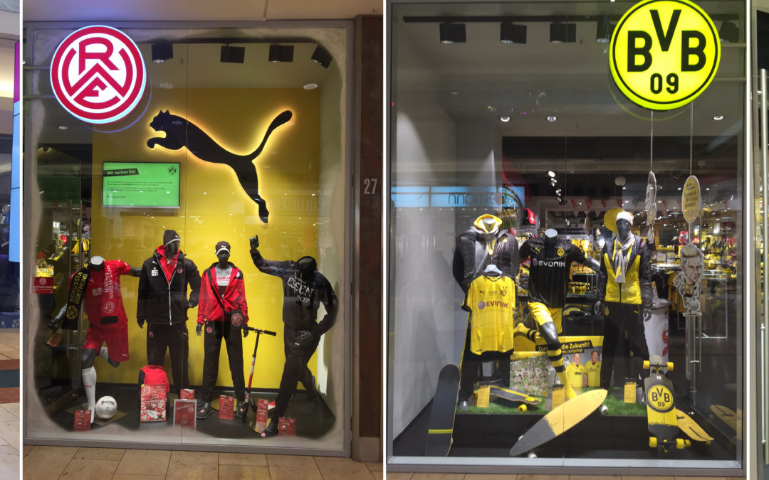 Fanshops im Limbi – BVB, RWE und S04 mit ihren Outlets